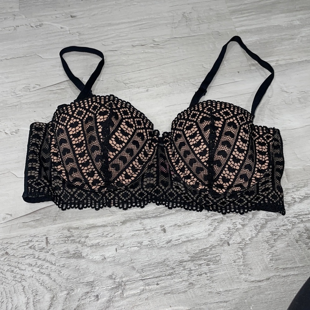 Adore Me Black Lace Bra 34C NWOT